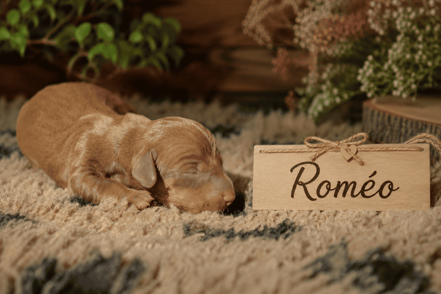 chiot teckel nain male couleur chocolat tan