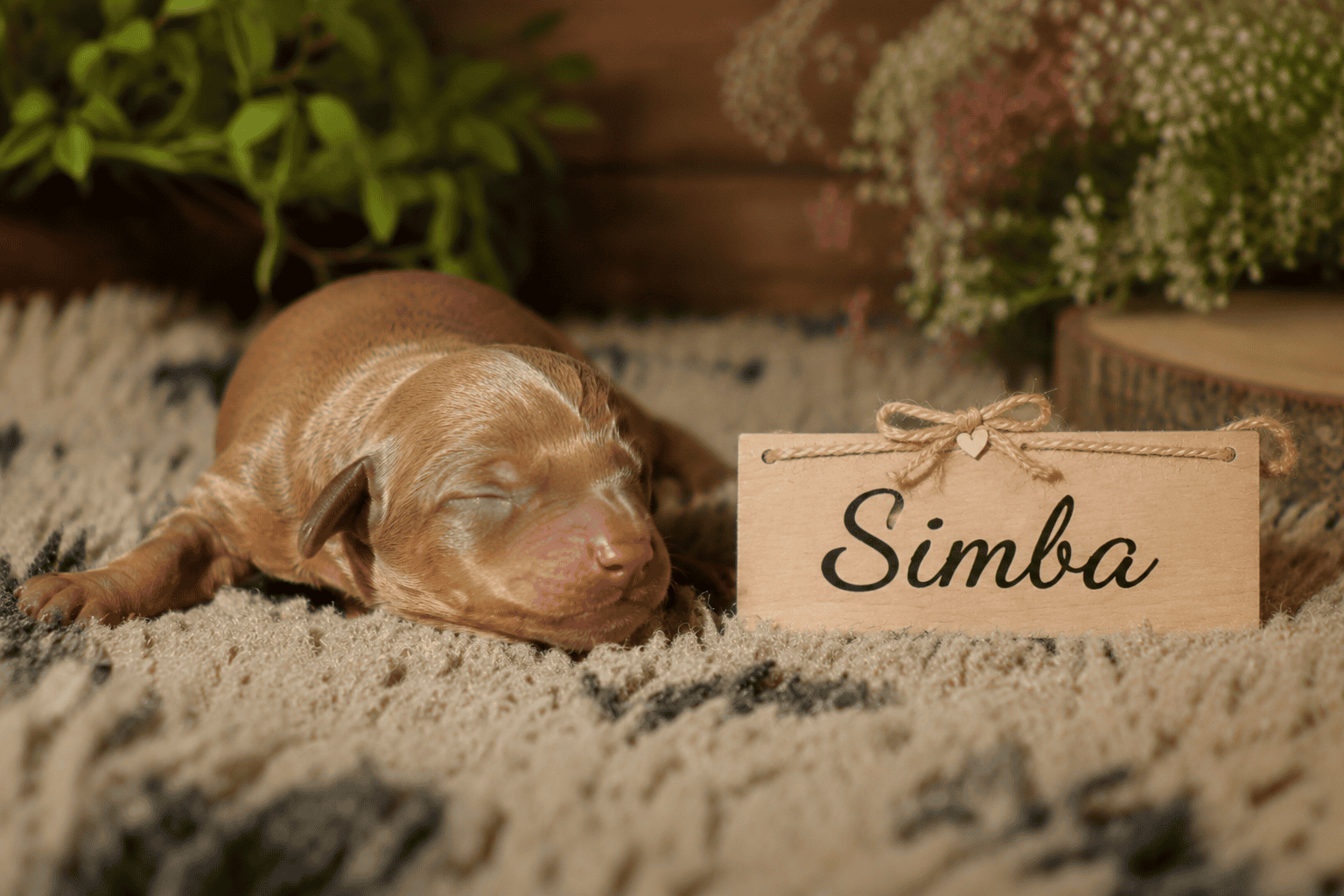 chiot teckel nain male couleur chocolat tan