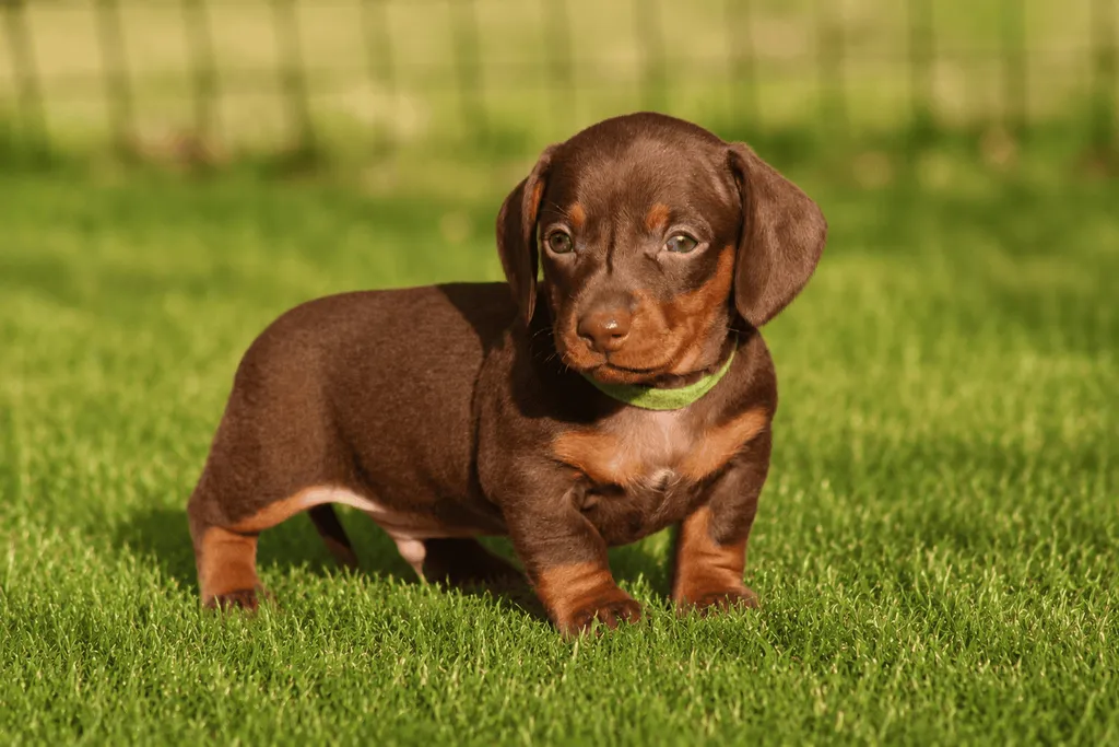 chiot teckel nain male couleur chocolat tan