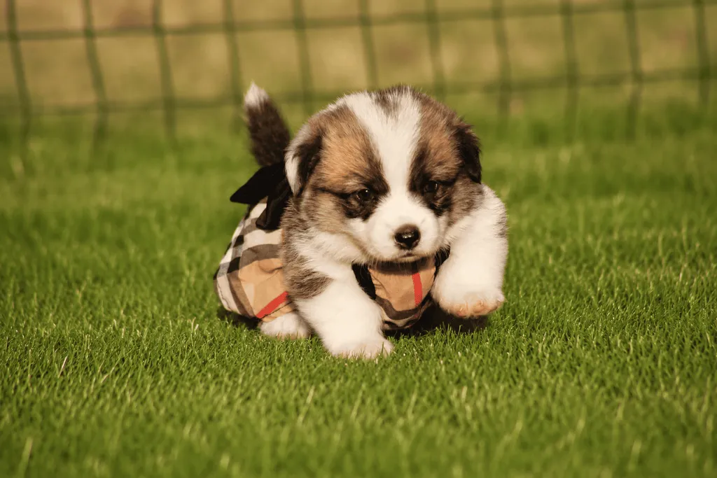 femelle welsh corgi pembroke couleur sable et blanc