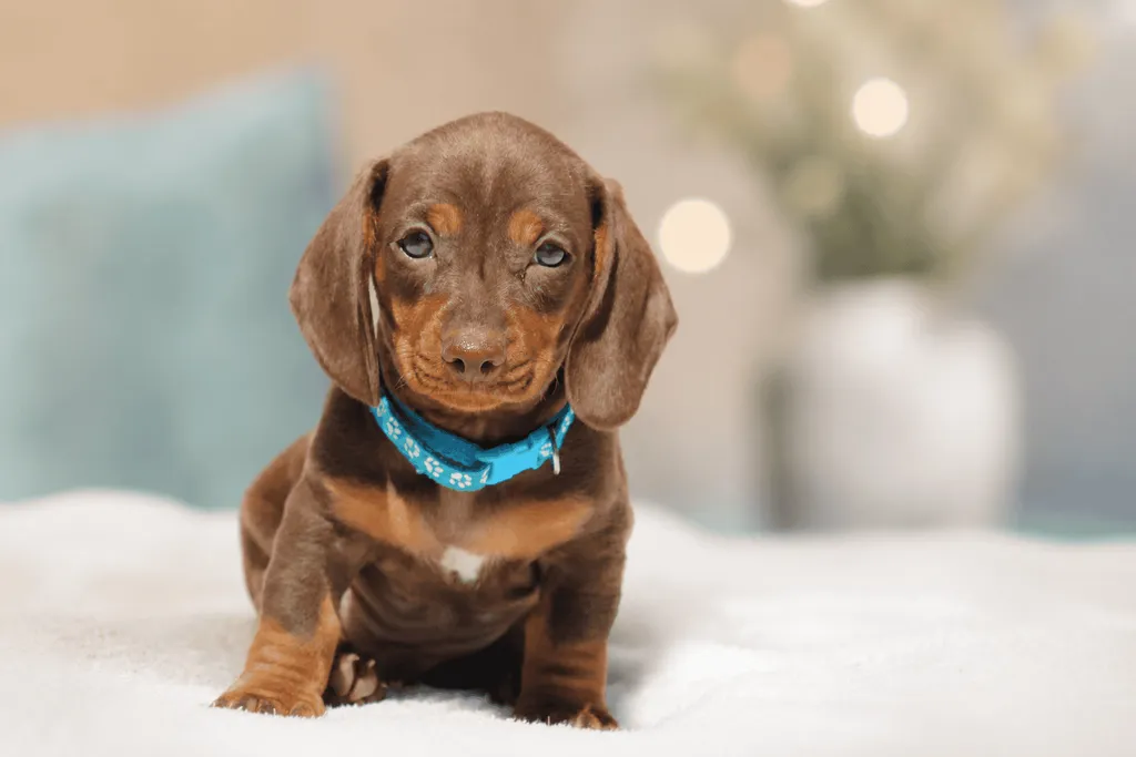 chiot teckel nain male couleur chocolat tan