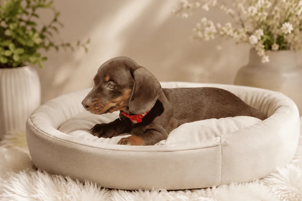 chiot teckel nain male couleur chocolat tan
